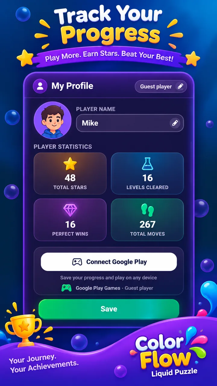 الملف الشخصي وربط الحسابات مع Google Play Games